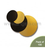 100 Gold/Black Mirror Cake Cards Round