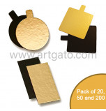 Gold/Black Mirror Cake Cards with Tab