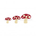 Chocolate Decorations | Mushrooms Red White Chocolate - 135 pieces, 3 Sizes
