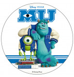 Edible Cake Topper | Monsters University, James & Mike on books, Wafer Cake Disc Ø 20 cm