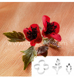SUGAR FLOWER CUTTERS | Poppy with Leaves, 3 Cutters - Tinplate