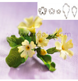 SUGAR FLOWER CUTTERS | Primrose with Leaves, 5 Cutters - Tinplate