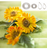 SUGAR FLOWER CUTTERS | Sunflower with Leaves, 2 Cutters - Tinplate