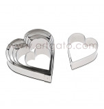 Pastry Cutter Set | Plain Heart - Set of 6 Sizes - Stainless Steel