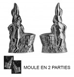 Moule à Chocolat, Lapin Avec Panier 3D (2 moules)