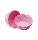 120 Cupcakes Baking Cases | Standard Size - Polka Dot Pink 