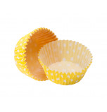 120 Cupcakes Baking Cases | Standard Size - Polka Dot Yellow 