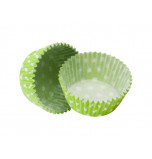 120 Cupcakes Baking Cases | Standard Size - Polka Dot Lime Green 