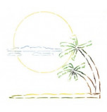 Pochoir, Paysage ILE DESERTE