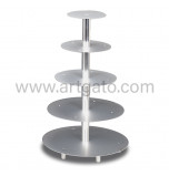 Wedding Cake Stand | Round Plates - 5 Tiers (Ø cm 20/26/32/40/45), chrome Steel and anodized Aluminum