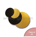 Gold/Black Mirror Cake Cards | Round - 25 Pieces