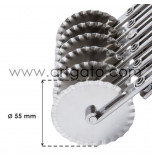 5 Wheel Pastry Cutter / Adjustable Dough Divider | Fluted Wheels Ø 5,5 cm - Stainless Steel