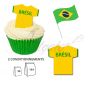 Wafer Toppers | Football T-Shirts 43 x 45 mm - Team Brazil