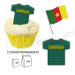 Wafer Toppers | Football T-Shirts 43 x 45 mm - Team Cameroon 