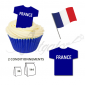 Wafer Toppers | Football T-Shirts 43 x 45 mm - Team France / Les Bleus
