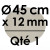 1 Cake Drum | Silver - Round 12 mm thick / 45 cm Ø (18 in Ø)