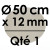 1 Cake Drum | Silver - Round 12 mm thick / 50 cm Ø (20 in Ø)