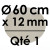 1 Cake Drum | Silver - Round 12 mm thick / 60 cm Ø (24 in Ø)