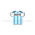 Wafer Toppers | Football T-Shirts 43 x 45 mm - Team Argentina, 144 Pieces