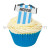 Wafer Toppers | Football T-Shirts 43 x 45 mm - Team Argentina - 36 Pieces