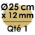 1 Cake Drum | Gold - Round 12 mm thick / 25 cm Ø